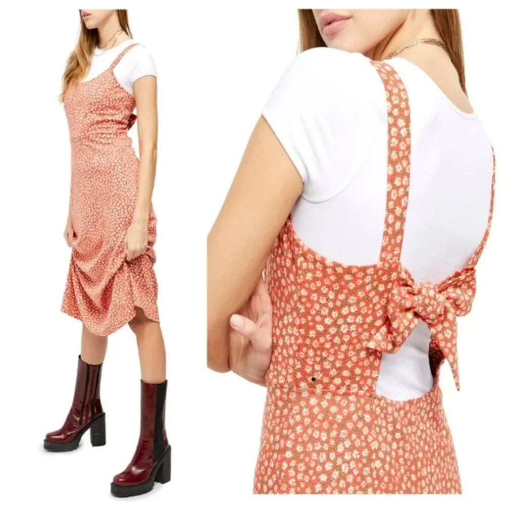 Free People Lorelai Daisy Print Tie Back Sundress